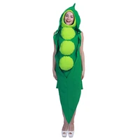 funny cartoon green pea pod cosplay halloween costume adult food jumpsuit kids carnival party family matching outfit