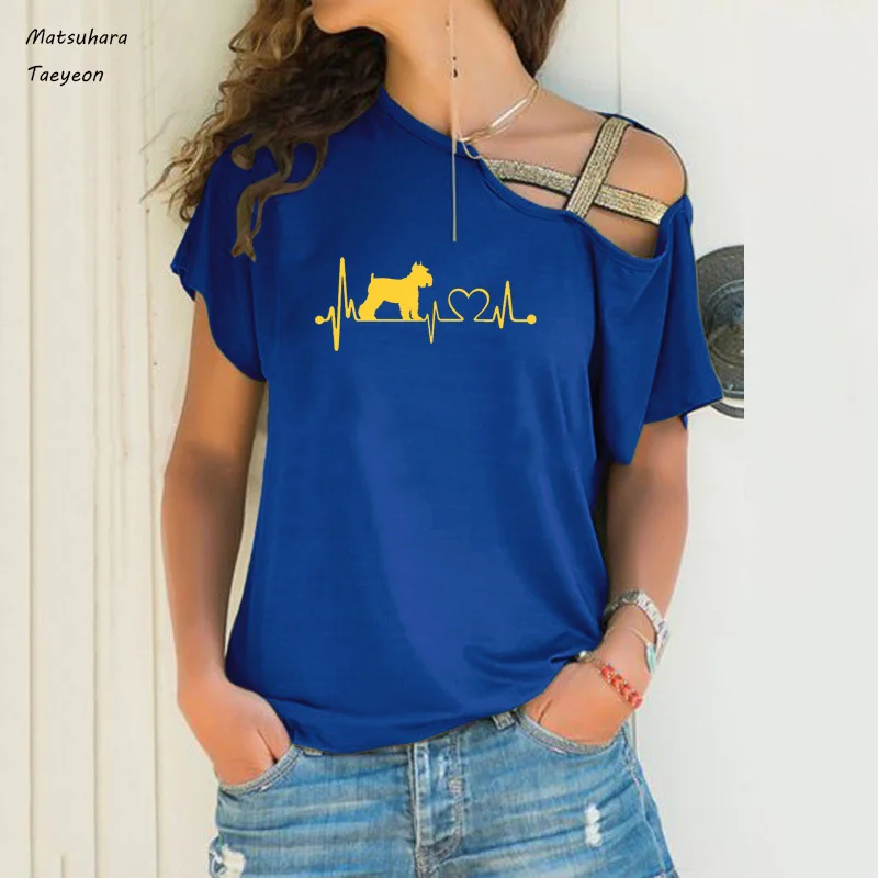 

Women Printing Animal Lover funny I Love My Dog Heartbeat T-shirt cotton Short Sleeves T-shirt Casual plus size 5xl oversized t