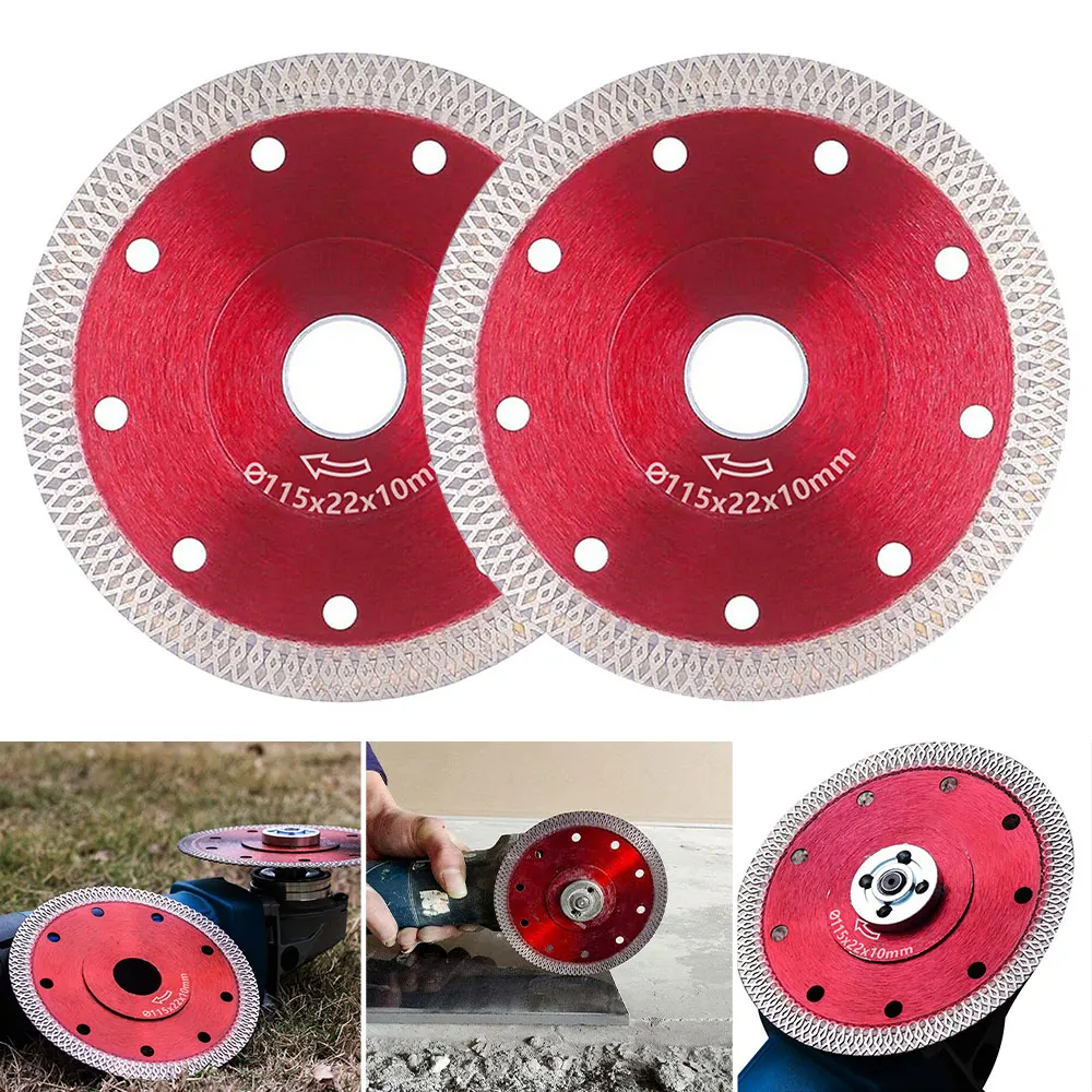 

Diamond Saw Blade 2 x 115mm Diamond Cutting Discs 4.5" Angle Grinder Blade Cut Stone Concrete Tile Fast Accurate Smooth Cutting