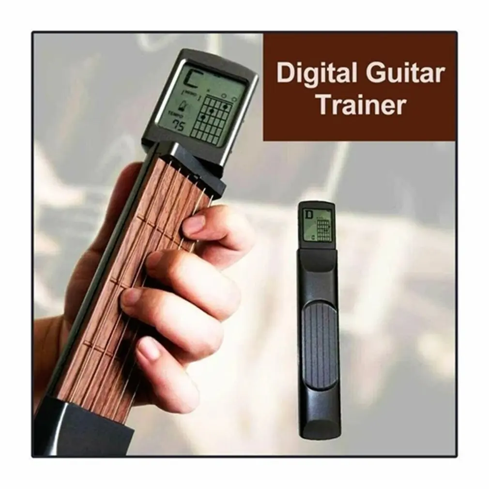 

2020 Pocket Guitar Chord Trainer Six Grade with Screen Display Beat Climbing Lattice Guitar Accessories Practical Pocket Guitar