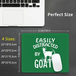 Mouse Pad Easily Distracted By Goats Cute Goat Women Girls Farm Farmer Goat Lover Girl Loves Farm Funny Love Animal Shirt Funny