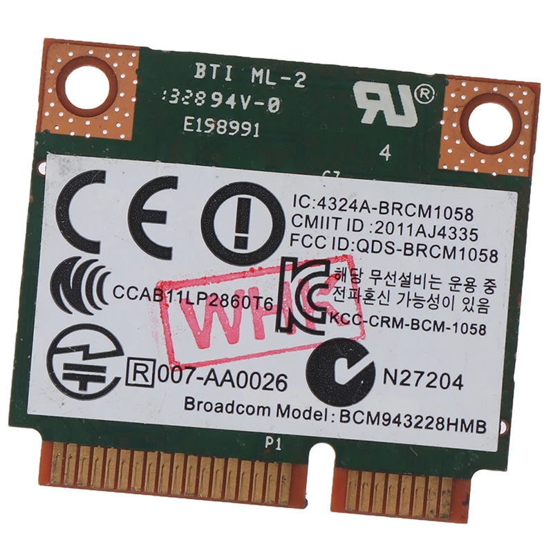 

2.4/5Ghz 300mbps Wifi Wireless Card Bluetooth 4.0 For Notebook Bcm943228hmb