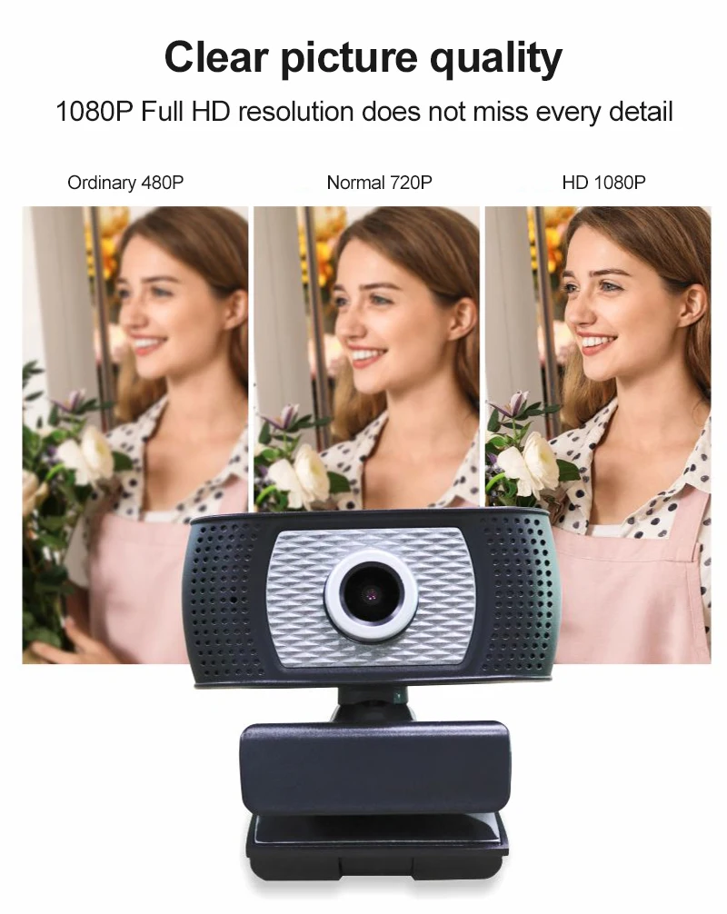

High-definition USB Drive-free Computer Camera Online Class Live Video Internal Microphone 1080P Automatic Noise Camera