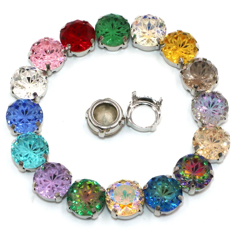 

Wedding Decorations Pointback Round Shape Glass Crystal Stones Sliver Claw Sew On Rhinestones For Clothing/Crafts/Dress