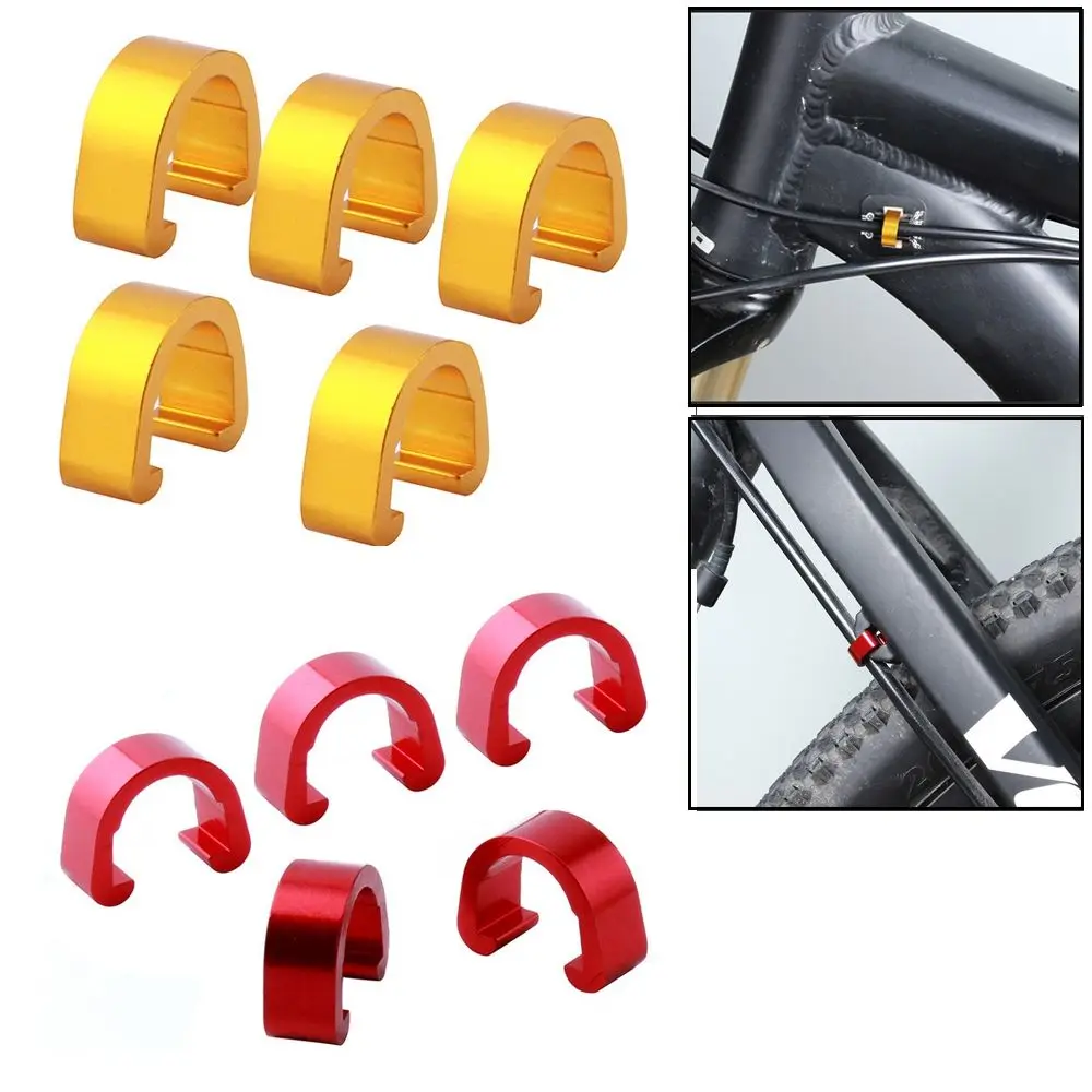 5/10pcs For Brake Cable/Derailleur Line Case C-buckle Clasps Bicyle C Shape Clips Housing Hose Outdoor MTB Bike Road Guide |