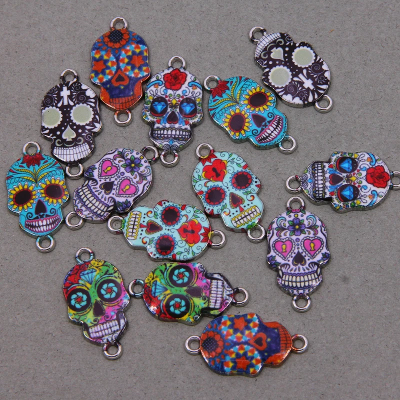 Цветок эмалированный серебристый для изготовления украшений сережек 14 х26 х2 мм 6