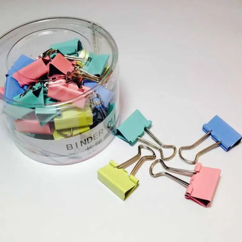 Зажим для бумаги 40 шт. 19 мм фолдбэк Переплет поставки мини разноцветные зажимы