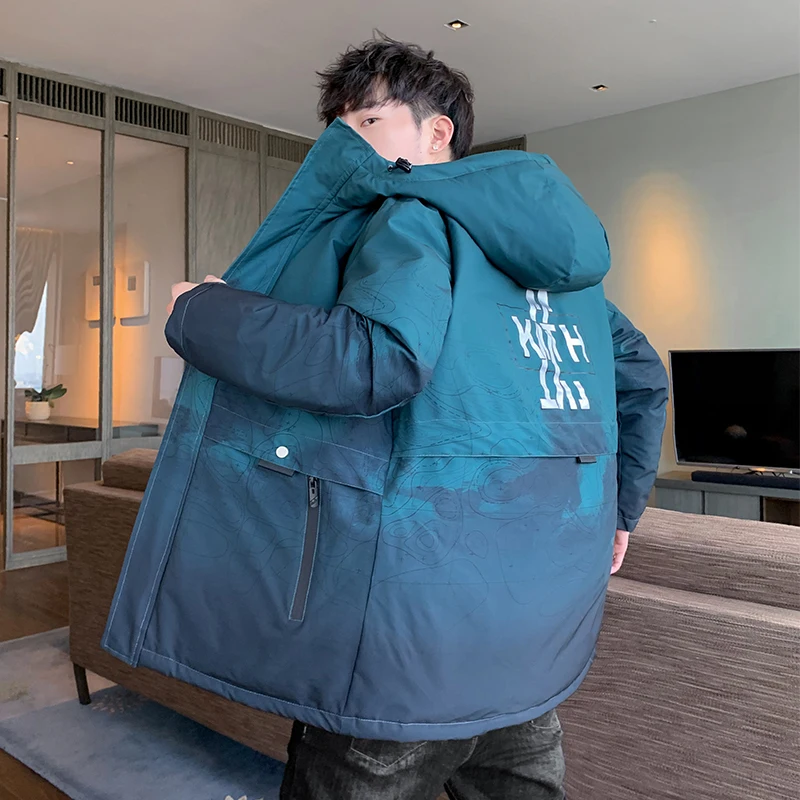 Large Size M-5XL TOP Cotton-Padded Jackets 2021 Windbreaker Men's Mid-Length Autumn Winter Casual Thick Warm Parkas Outwear Coat