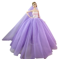 16 fashion off shoulder purple wedding dresses for barbie clothes outfits princess party gown 11 5 dolls accessories girl toys