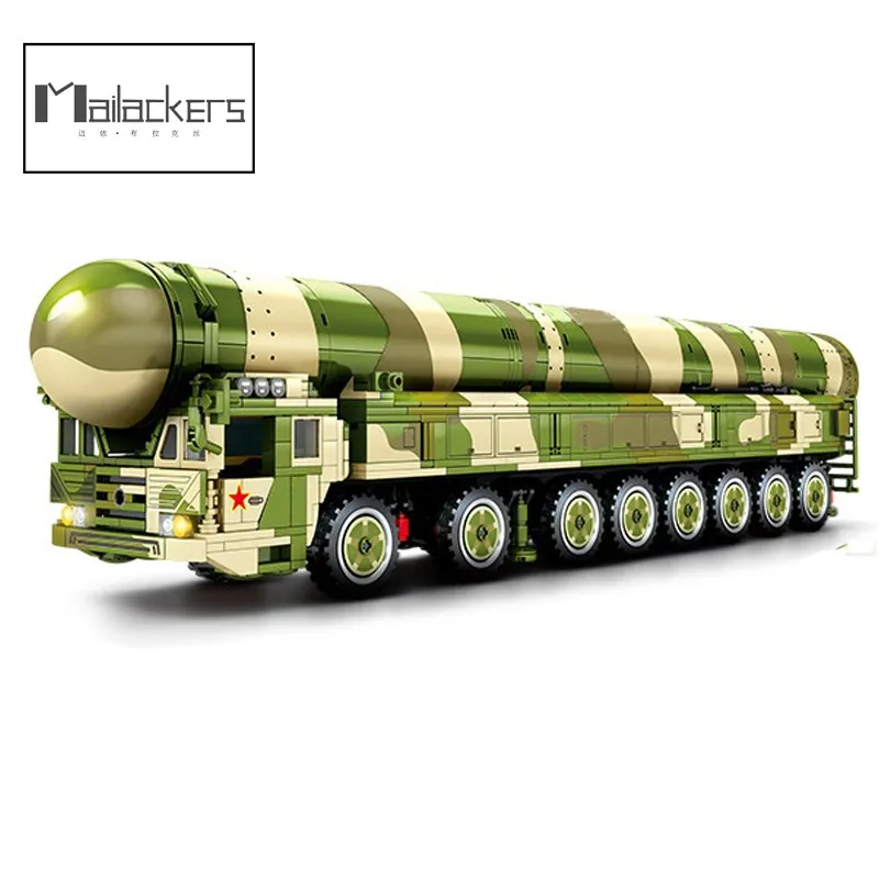 

Mailackers Military WW2 Missile Car Building Blocks Dongfeng-41 Anti-ship Ballistic Truck Model Bricks Toys Kids DIY Gift