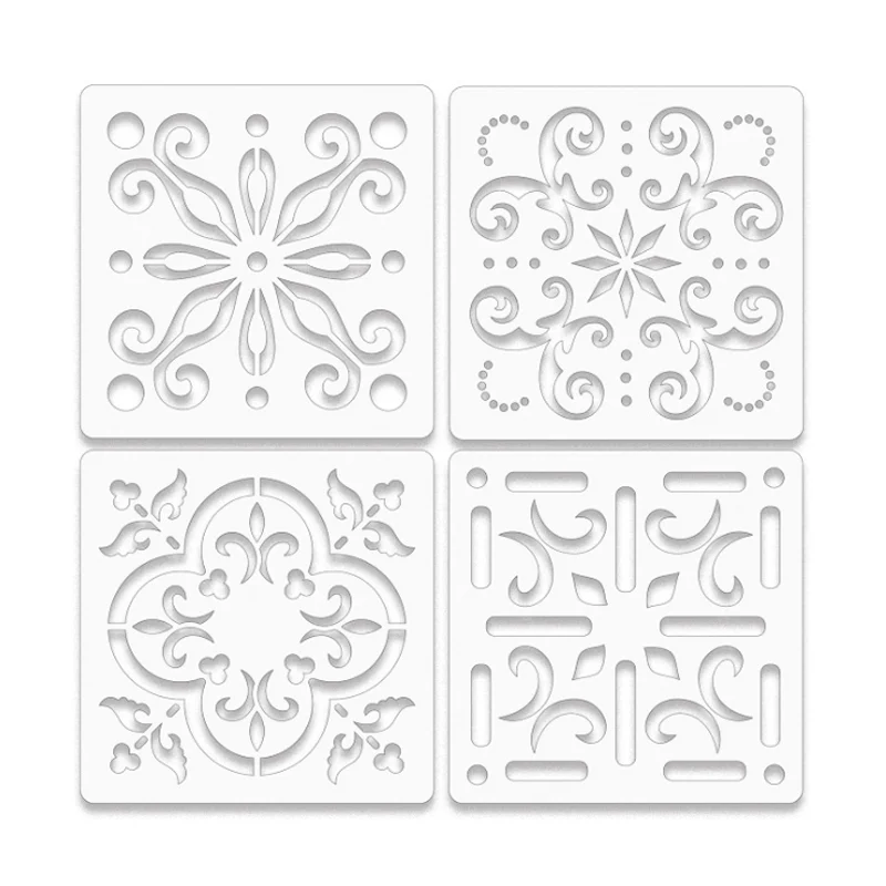 

4pc Mandala Stencil DIY Walls Layering Painting Template Decoration Scrapbooking Embossing Album Supplies 13*13cm