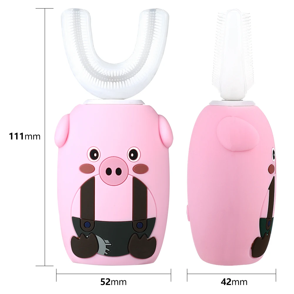 

Smart U Electric Toothbrush Kids Food Grade Silicon Brush Ultrasonic Cartoon for Children 360 Degree Automatic IPX7 Waterproof