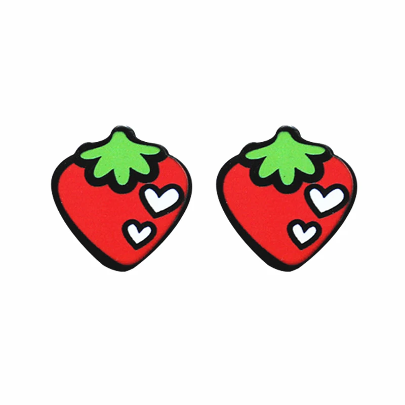 Новые милые Мультяшные Симпатичные серьги гвоздики с вишневым цветком