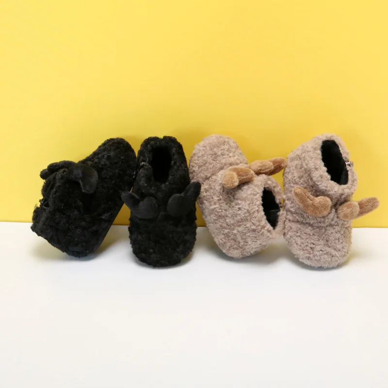 

Winter New Black Brown Color Baby Girls Snow Boots Soft Rubber Sole Toddler First Walkers Kids Shoes