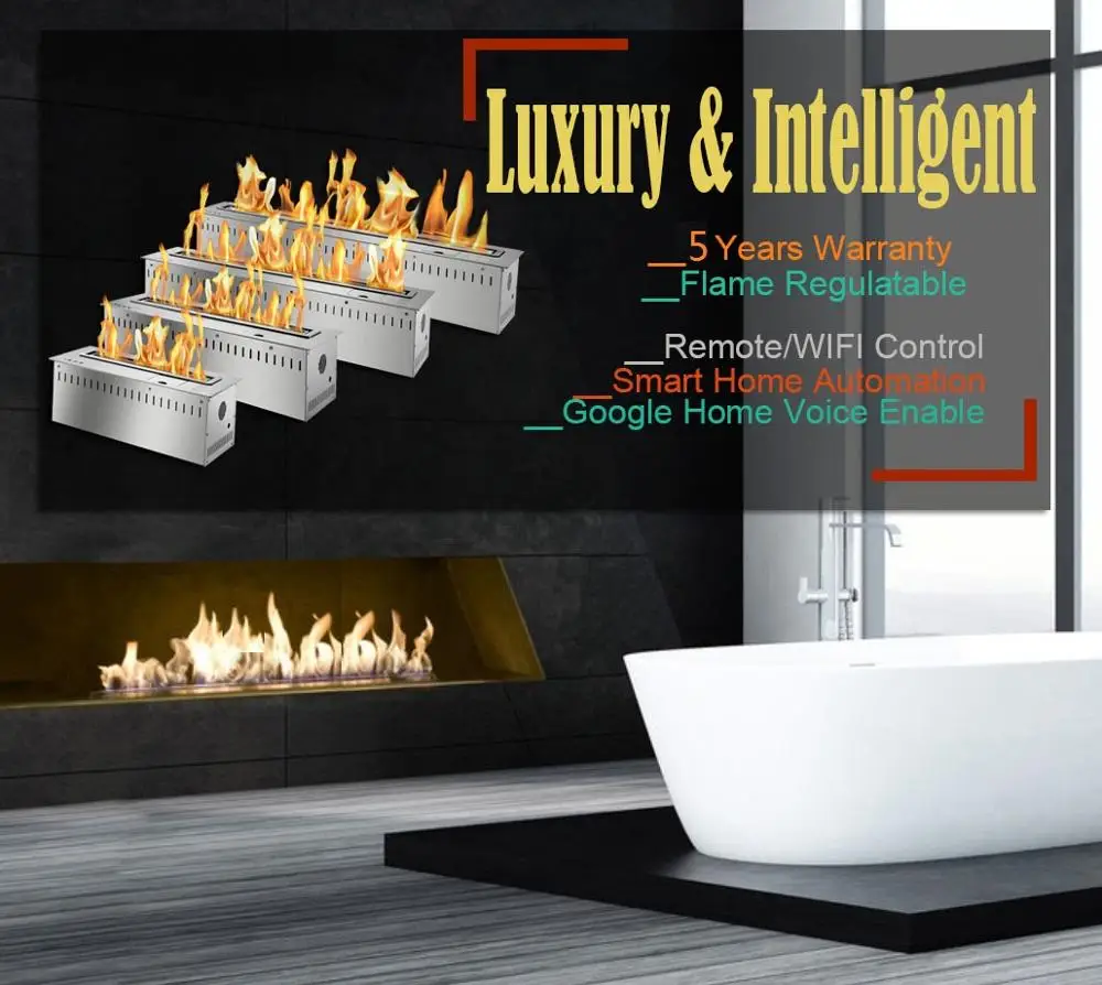 

Inno-Fire 48 inch modern fireplace wifi ethanol fireplace