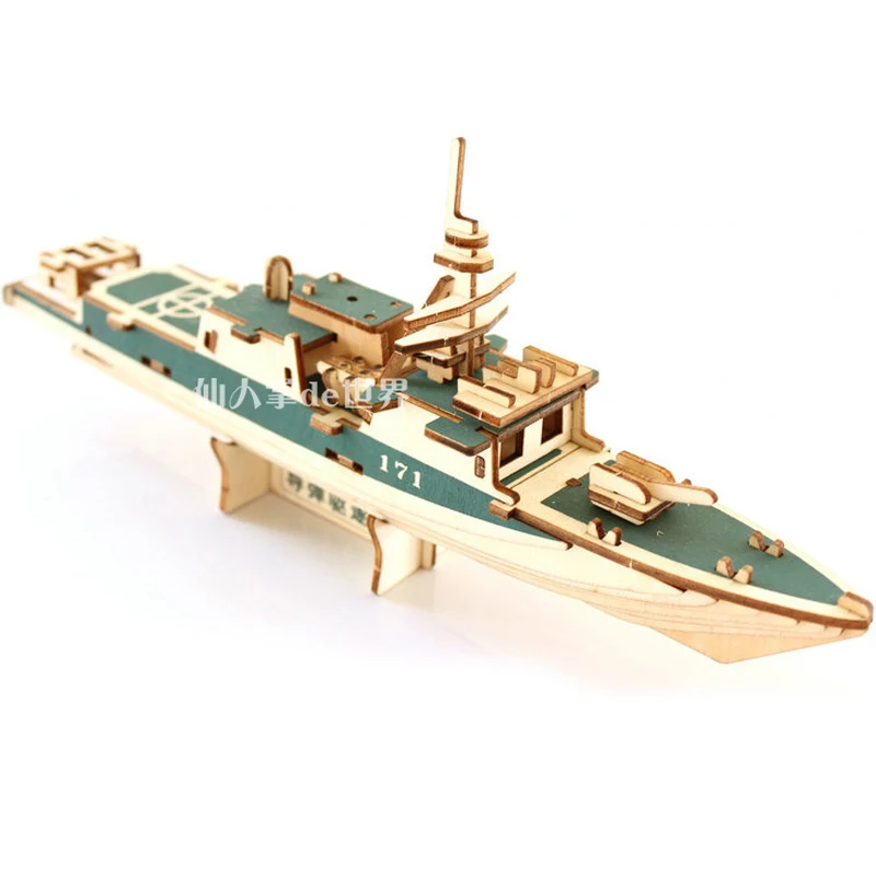 052C ракета эсминец лазерная резка Парусный Корабль игрушки 3D деревянная