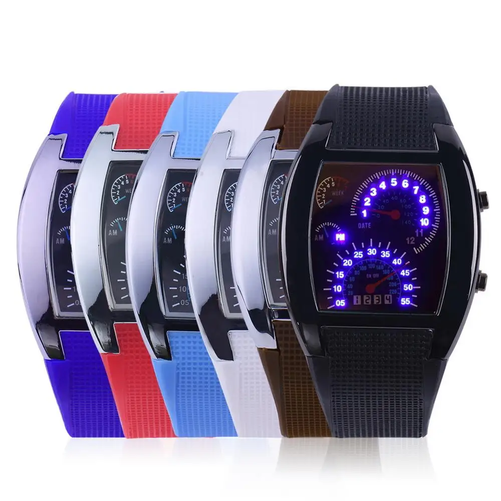 Men's Aviation LED Electronic Watch Sector Dashboard Sports | Наручные часы