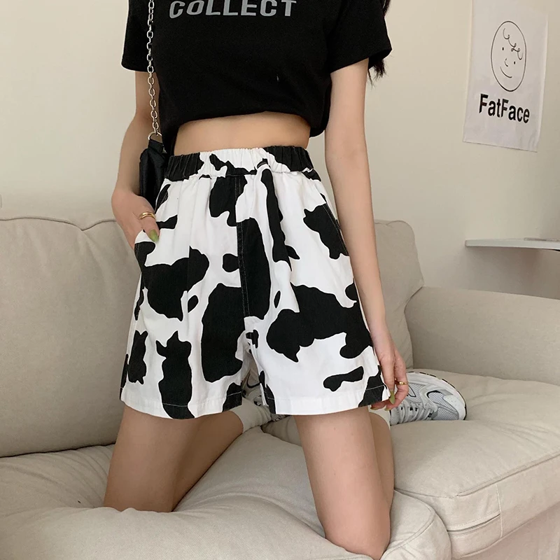 

Women Casual Shorts Summer Loose Solid Wide-leg Knee-length Harajuku Simple Ins Trendy All-match Students Chic skinny plus size