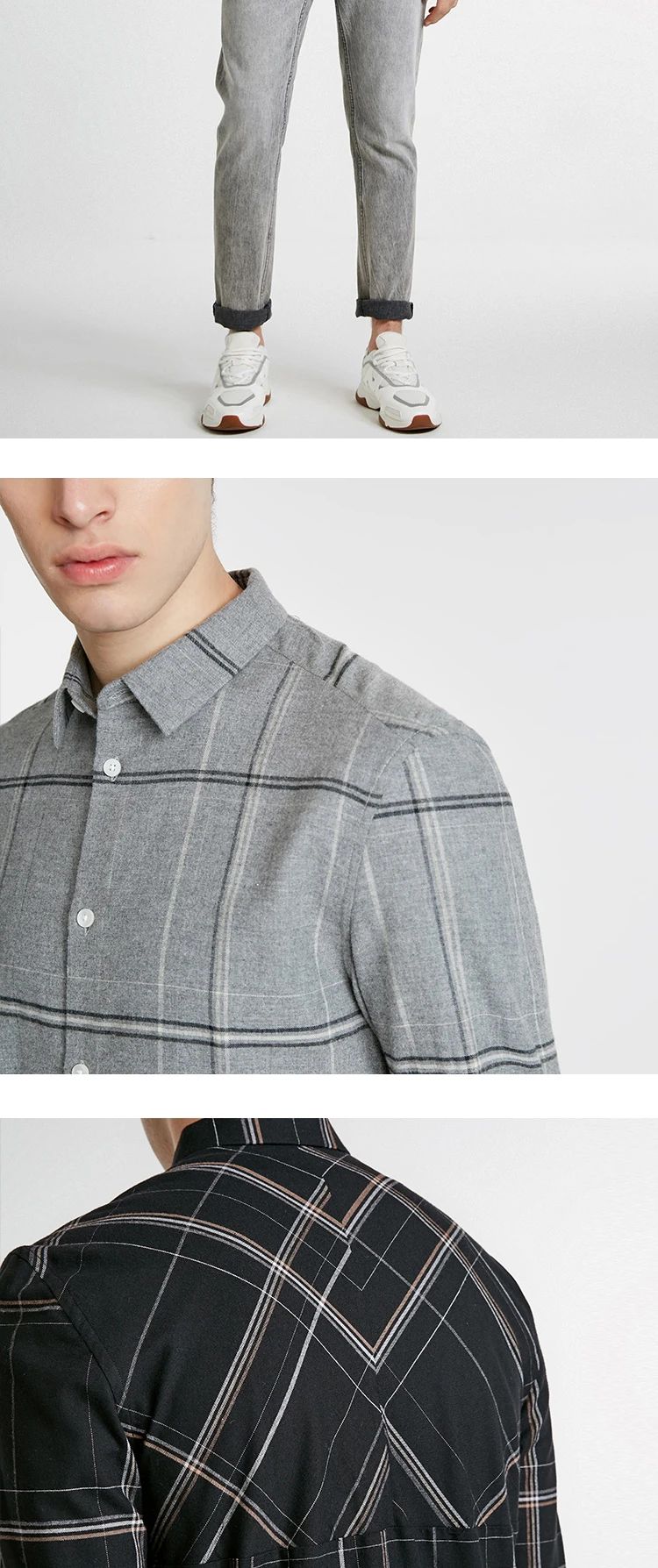 JackJones Мужская отшлифованная ткань клетчатая рубашка с длинными рукавами 218405521