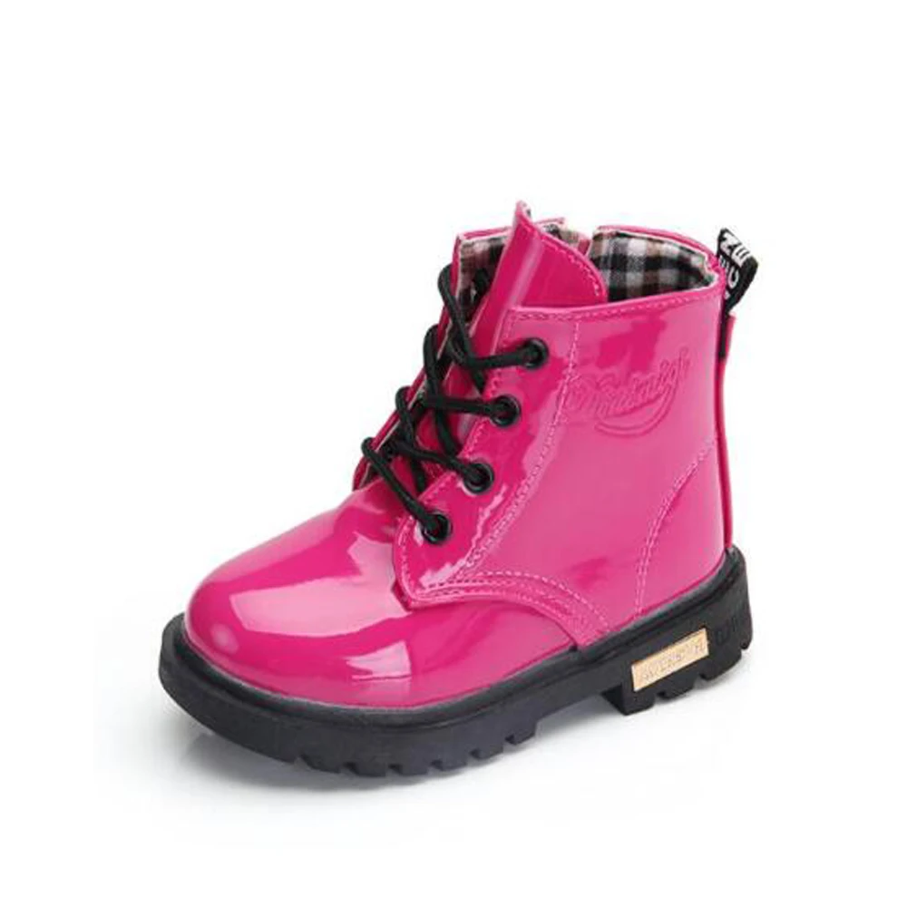 

Ortoluckland Children Short Boots Waterproof Motorcycle Booties Kids Spring Fall Brand Girls Princess Rubber Ankle Shoes