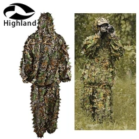 hunting 3d leaf camouflage camo jungle clothing polyester durable outdoor woodland sniper ghillie suit kit