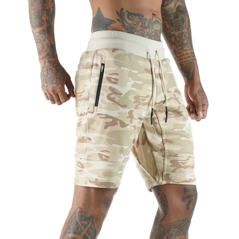 

Men Running Sport Shorts Gym Fitness Workout Training Sportswear Male Pants Knee Length Beach sports Bottoms