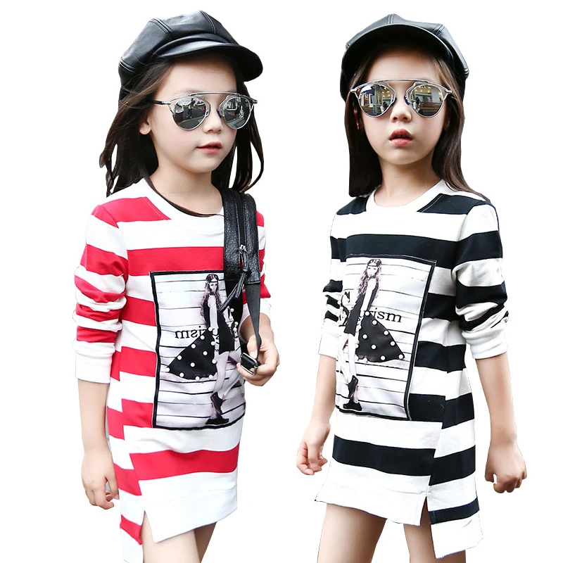

Casual Girls Long Sleeve T-shirts Cartoon Printed 100% Cotton Autumn Children Clothes Girls Clothing Top 5 6 8 10 12 14 years