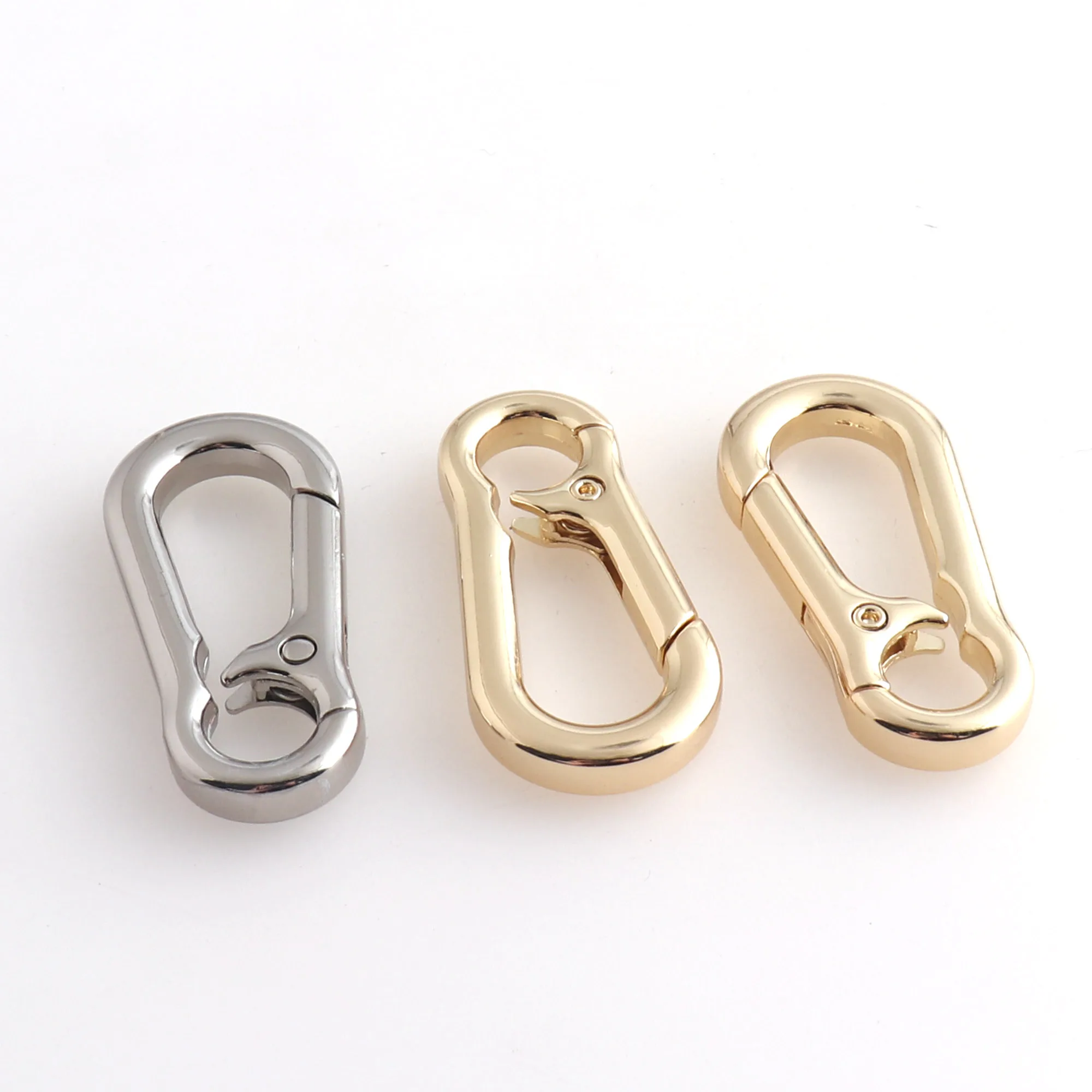 

6 PCS Silver/Pale Gold Spring Gate Ring Spring Gate Ring Push Gate ring Charm Holder purse bag purse hardware Supply-48mm