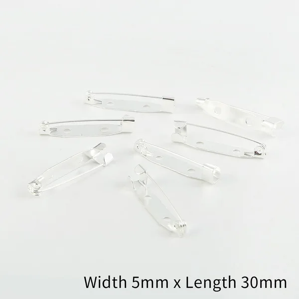 Sliver 5x30mm 50 шт./Партия 15 20 25 30 35 мм золото/серебро/бронзовая брошь зажим базовые булавки безопасные булавки брошь настройки базы для украшений ручной работы Изготовление ювелирных изделий - Цвет: Sliver 5x30mm