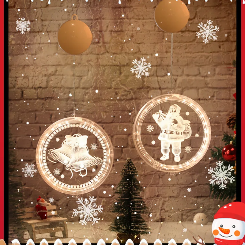 

Рождественское украшение, 3D светодиодный праздничный светильник, подвесные украшения для рождественской елки, новогодние украшения для ко...