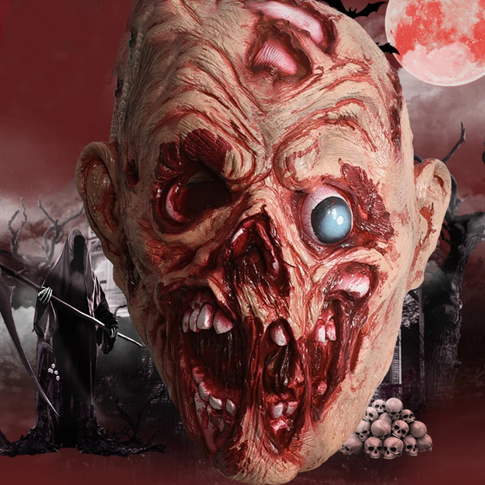 Новый латексный тусклый глаз бусы Набор Хэллоуин ужасная маска выпускного