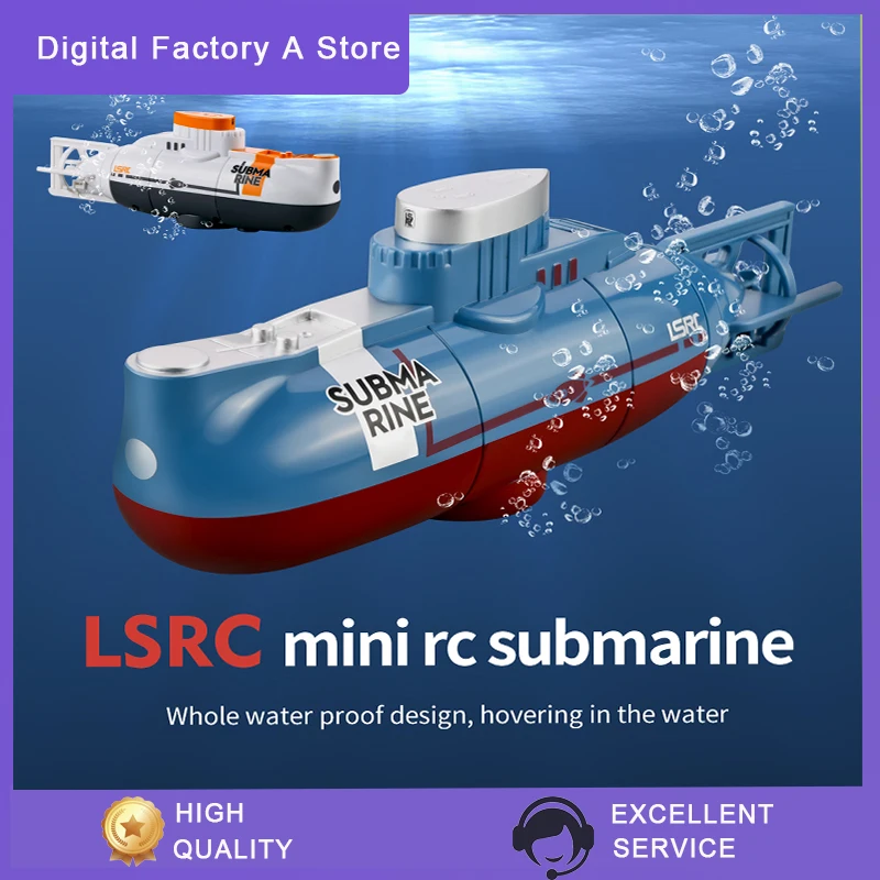 

Mini RC Submarine 0.1m/s Speed Remote Control Boat Waterproof Diving Toy Simulation Model Gift for Kids Boys Girls New Year Gift