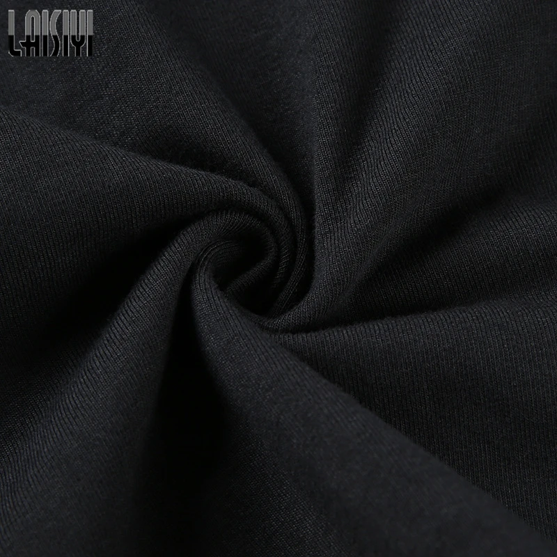 

LAISIYI Women Sexy Hollow Out Tee Tops New Solid High Neck Skew Collar t Shirt Irregular Tees Slim Baisc Crop Top 2019 ASTS21195