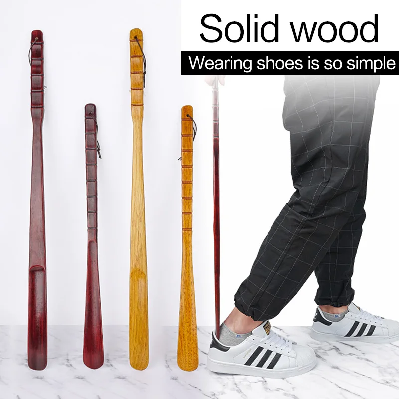 55cm 70cm Professional Wooden Shoe Horn Flexible Long Handle Shoehorn Useful Shoe Lifter Professional Shoe Spoon Home Tools