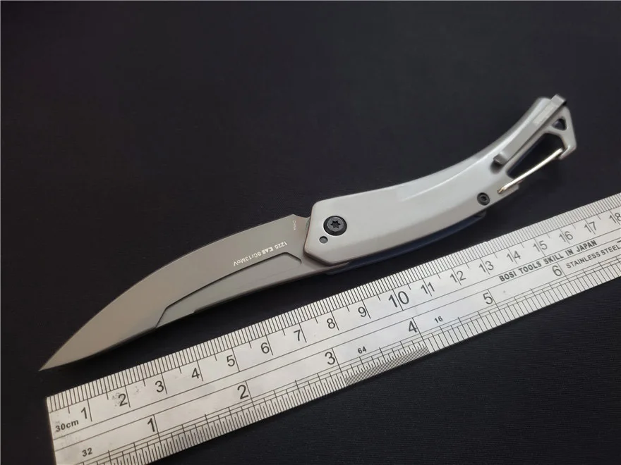Горячая EF k1225 8CR13MOV лезвие синий G10 + патч из углеродного волокна стальная ручка