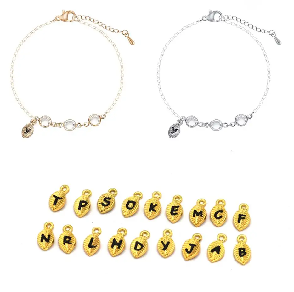 Браслет на запястье с буквами и кристаллами 26 дюймов|Цепочки браслеты| |