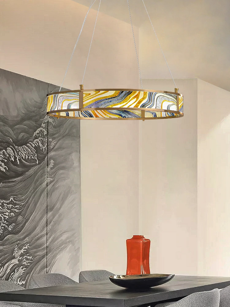 Люстра в китайском стиле роскошная креативная лампа с эмалью для гостиной