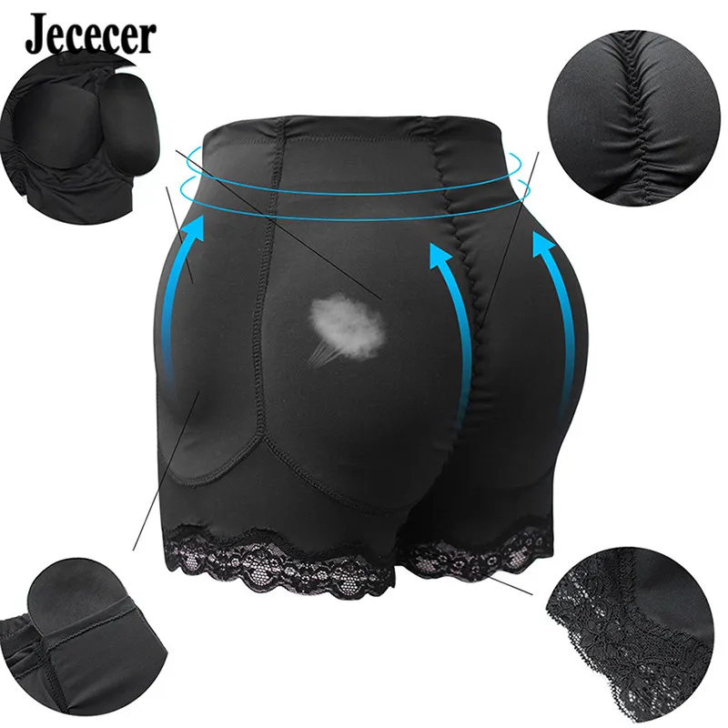 Jececer Новые Мягкие Трусики Hip Enhancer Женщины Корректирующее Белье Кружевное Плюс