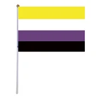 Недвойной флаг гордости, маленький мини ЛГБТ ручной баннер, палка, радужные украшения для вечеринок, товары для парадов, фестиваля