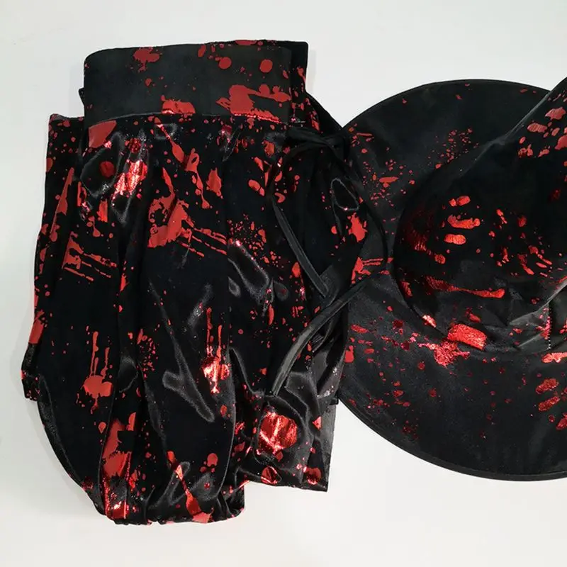 Детский костюм для Хэллоуина взрослых и детей страшный блестящий с принтом