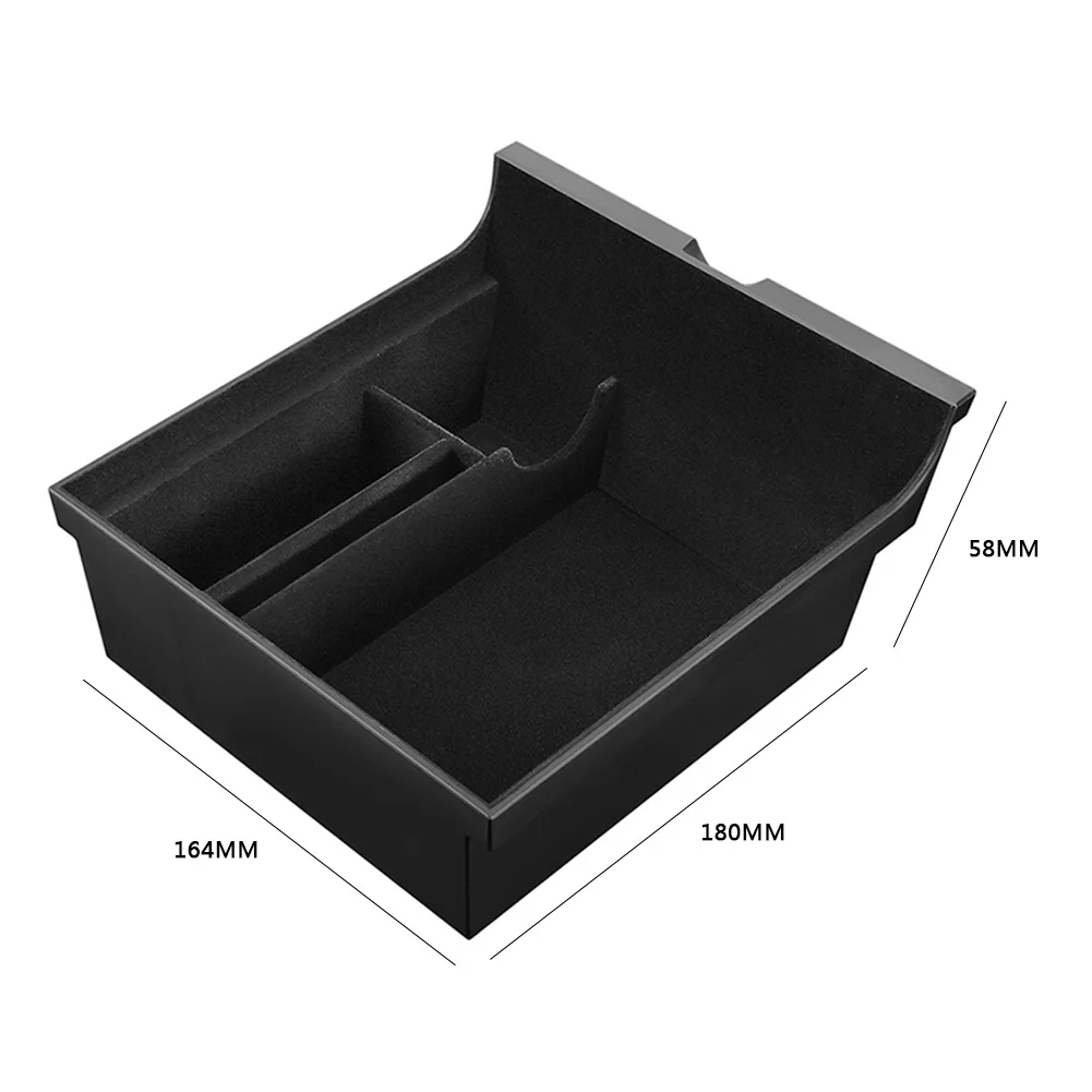

For Tesla Model 3 Y 2021 Car Central Armrest Storage Box Organizer Center Console Flocking/ABS Organizer Containers Holder New