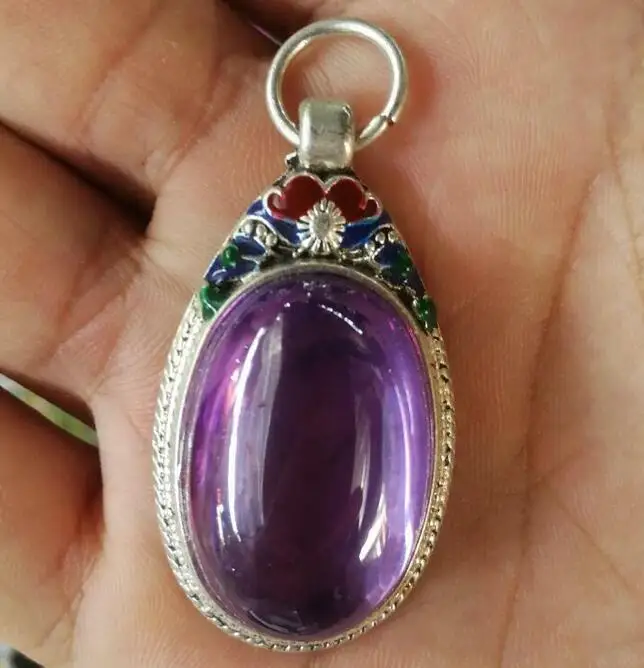 Ручная работа старый цвет синий нефрит перегородчатый цветок кулон|Статуи и