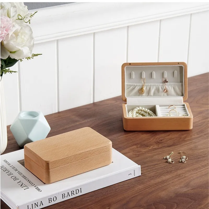 

Шкатулка для ювелирных изделий из черного ореха, деревянная винтажная шкатулка для серег и кулон, для хранения колец из массива дерева