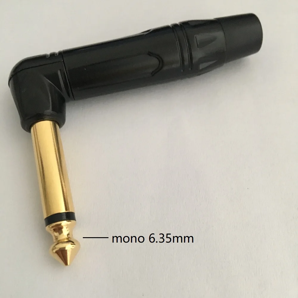 10 шт. хорошего качества черный моно 6 35 мм Мужской прямоугольный аудиогитара