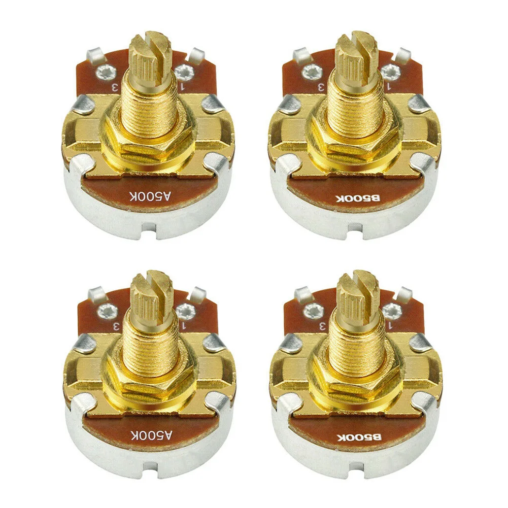 

A500K B500K Amp Replacement Parts Shaft Potentiometer Tone Volume Musical Splined Bass Effect Electric Guitar Adjustable Durable