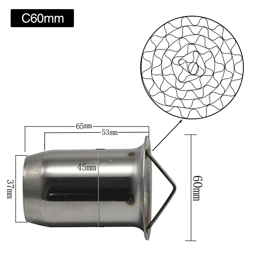 60mm Type C ZSDTRP мотоцикл из нержавеющей стали катализатор выхлопной дБ глушитель для 51 мм/60 мм мотоцикл глушитель - Цвет: 60mm Type C