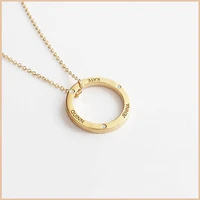 xiaojing 925 sterling silver linked circle necklace personalized customization engraved name necklace valentines day gift