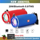 Беспроводной Портативный Bluetooth Динамик 50 Вт Колонка бас Hi-Fi сабвуфер на открытом воздухе Динамик 3D стерео TF FM радио наушники-вкладыши TWS с светодиодный светильник