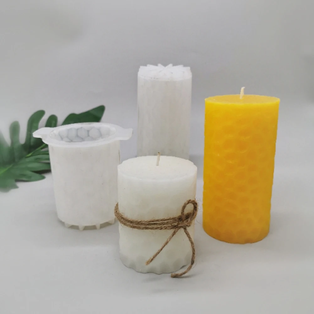 

DIY Handmade Candle Mold Cobblestone Texture Plastic Candle Making Model Reusable dried flower tealight scented candles mould