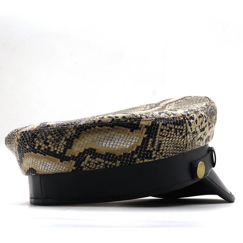 Простые военные Кепки из искусственной кожи для девочек весенне-осенние шляпы